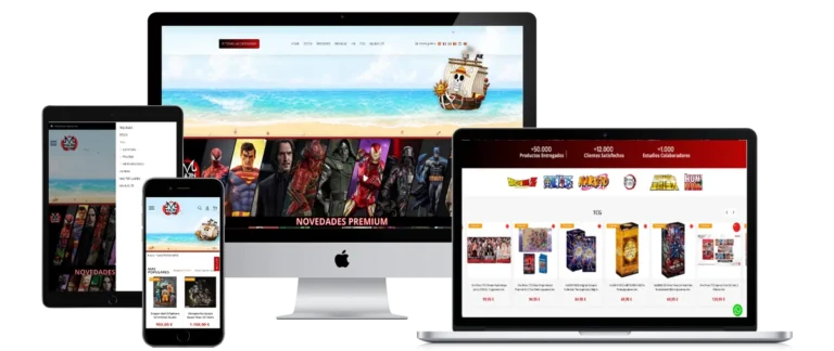 La tienda de Majin Store vista en ordenador, tableta y móvil